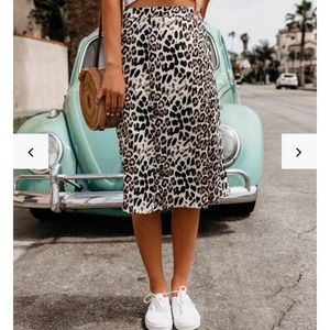 Vici Queen of the Jungle Leopard Midi Skirt